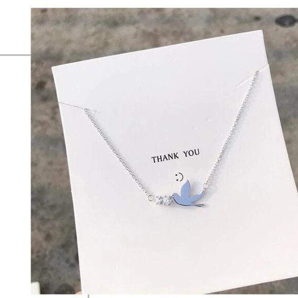 NEW 925 Sterling Silver Diamond Bird Necklace - Picture 6 of 8